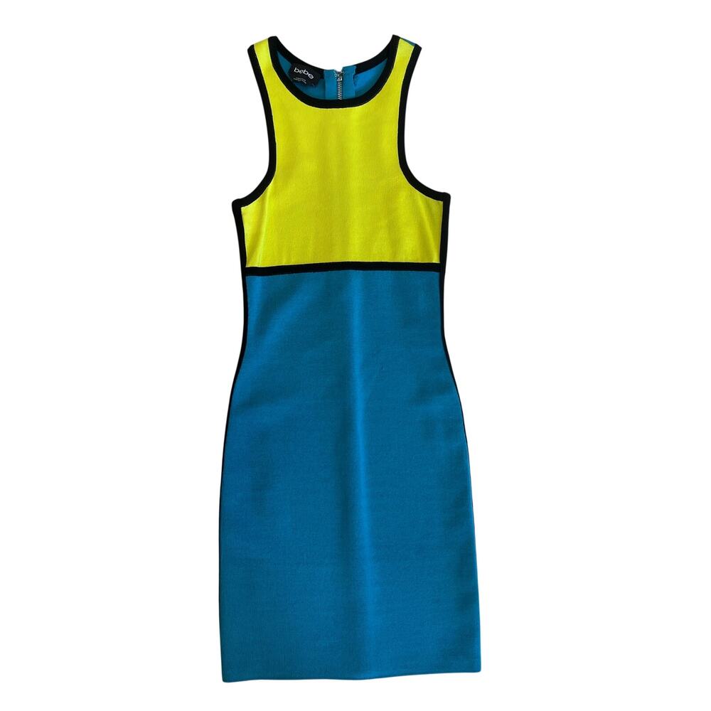 y2k bebe bodycon bandage dress colorblock